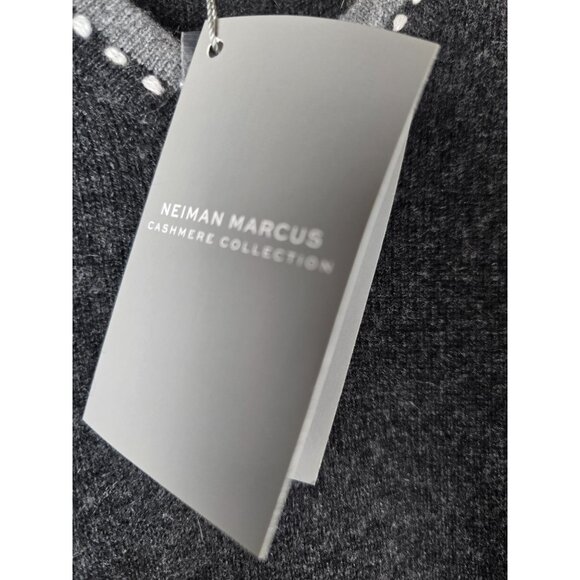 Neiman Marcus Cashmere Collection XS Charcoal Gray V-Neck Sweater - Picture 4 of 6